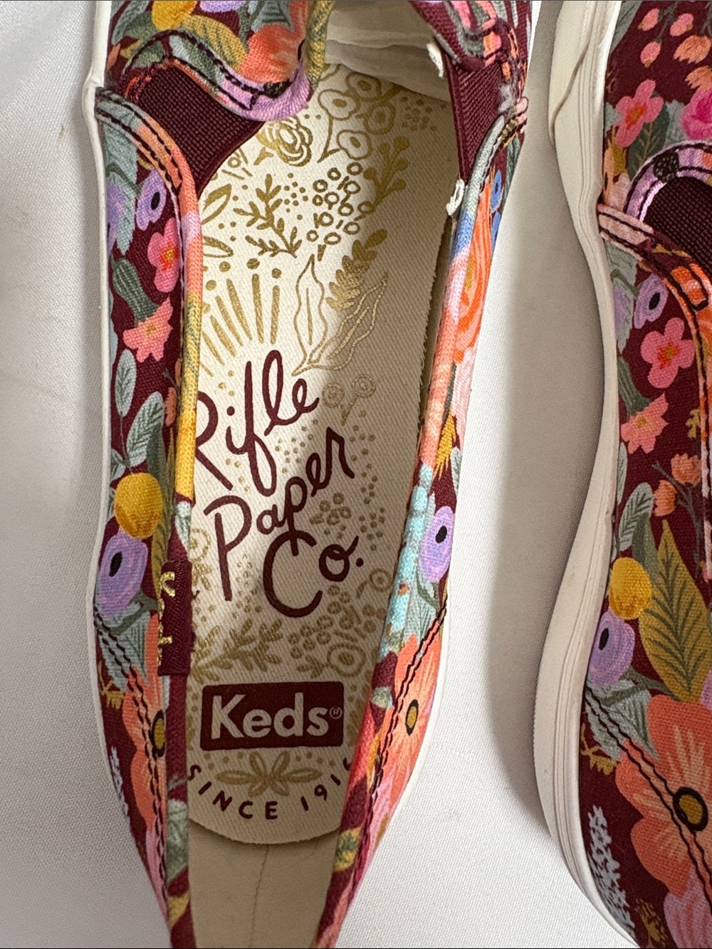 Keds x Rifle Paper Company Blossom Slip On Sneakers Size 9.5 - Picture 5 of 5